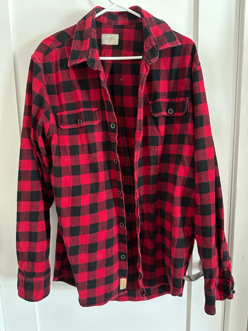 Jachs Red and Black Buffalo Plaid Button-Down Shirt